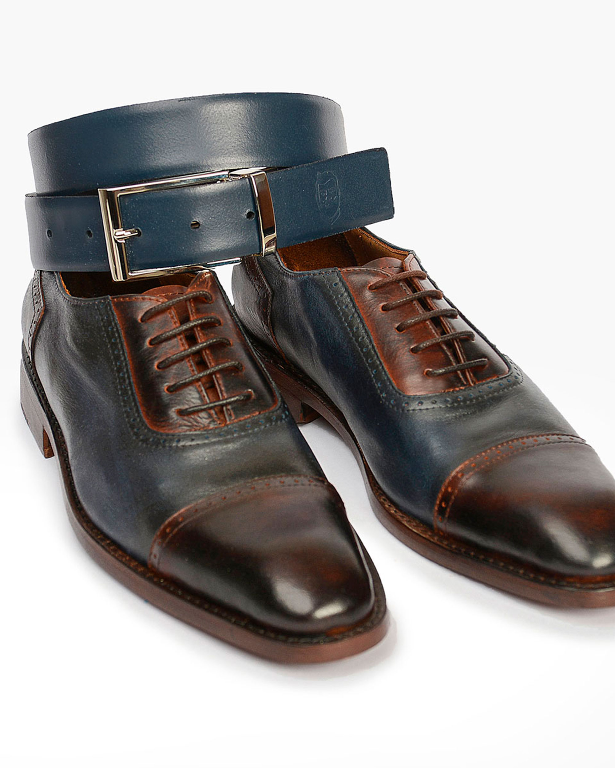 DORIAN | zapatos camperas equipaje Elegance Belt Black - Blue - Image 3